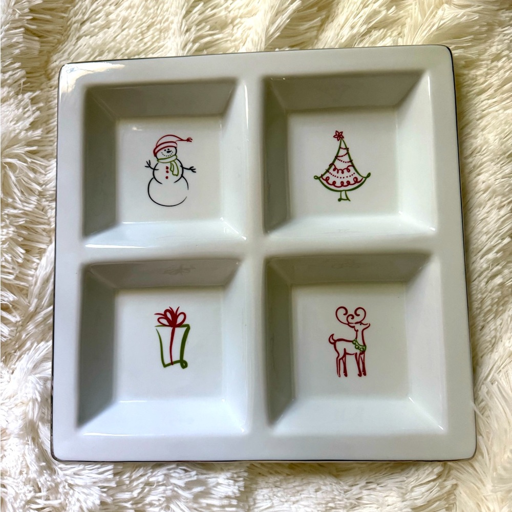 St. Nicholas Square Sectioned Christmas Serving Platter
